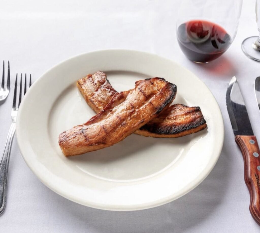 Thick-cut bacon appetizer at Allendale Steakhouse