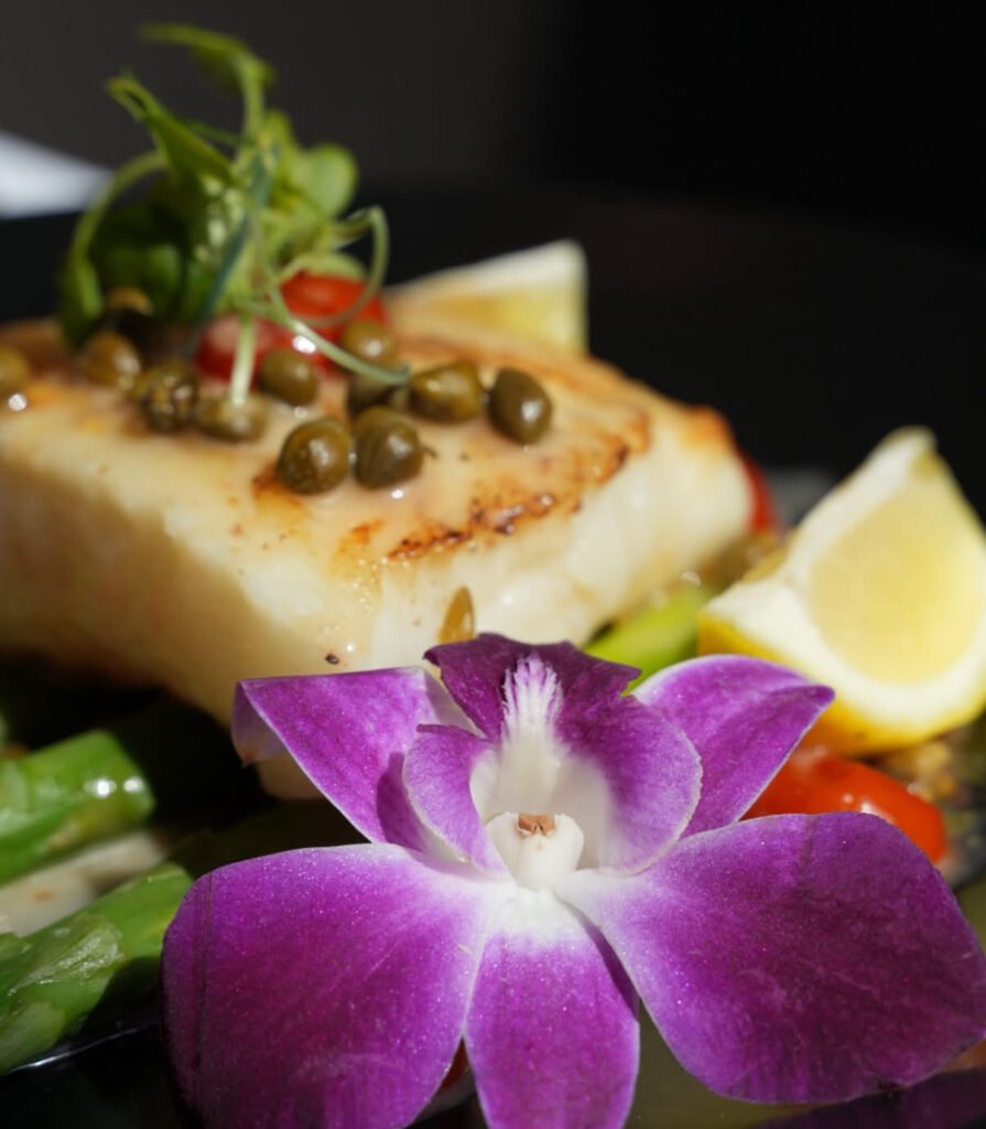 Freshly plated entrée at Allendale Steakhouse
