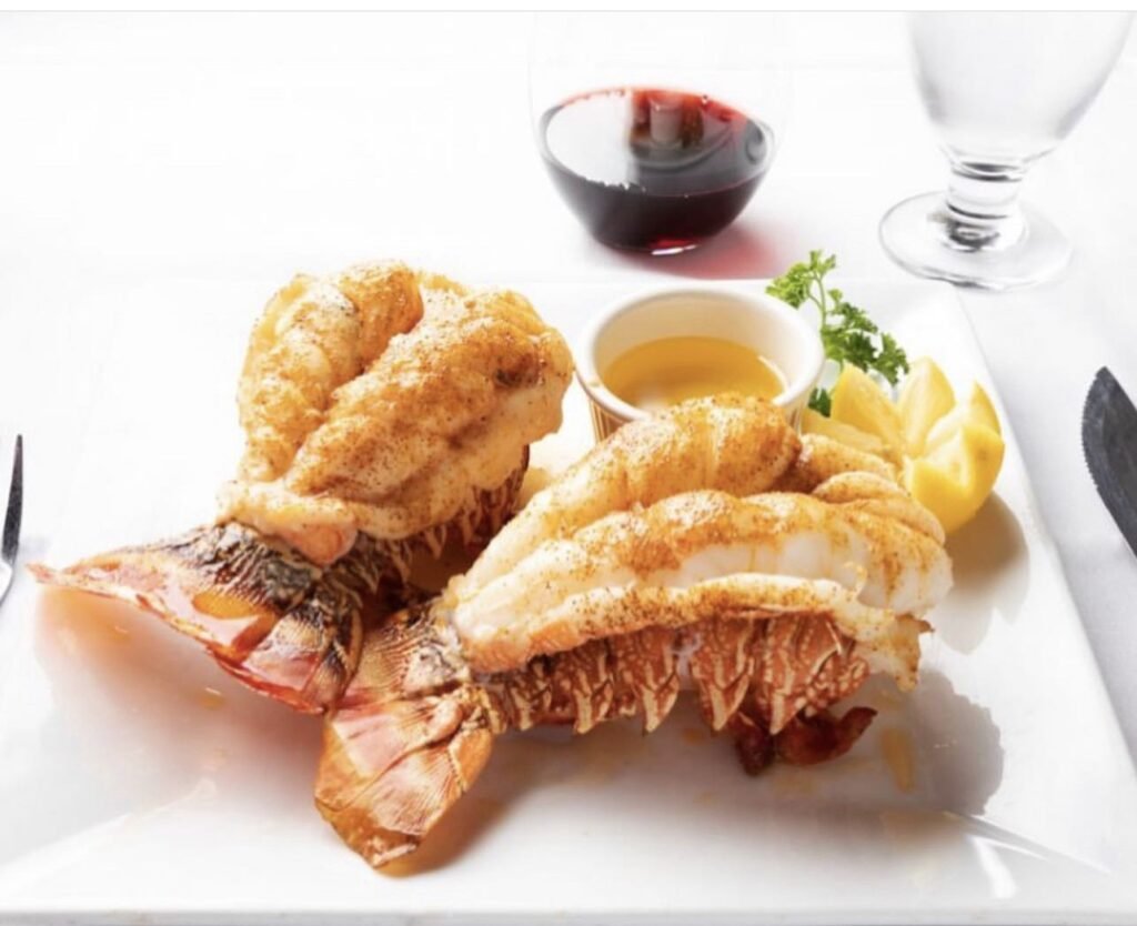 Broiled lobster tails at Allendale Steakhouse in Allendale, NJ