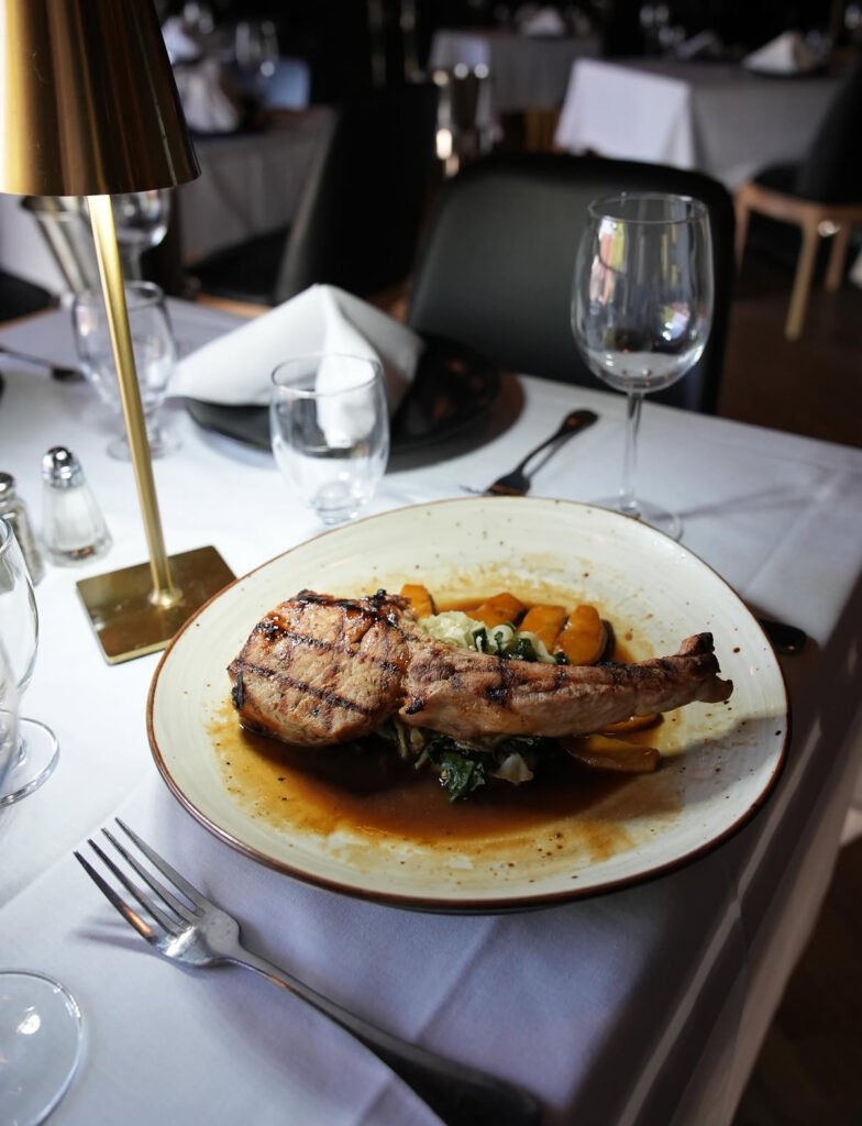 Grilled pork chop special at Allendale Steakhouse